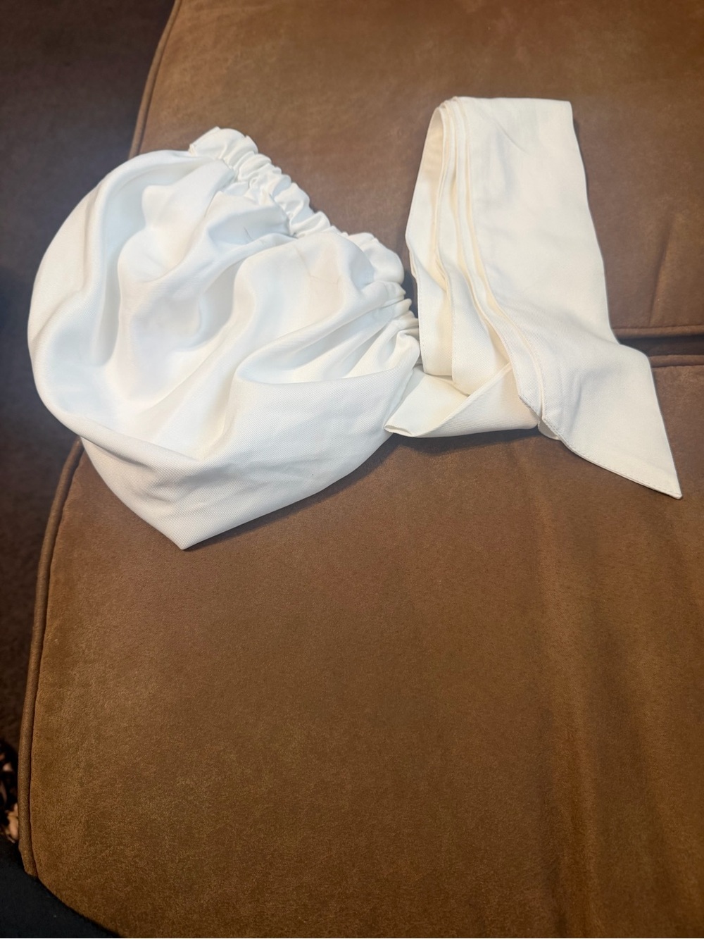 Cream Headwrap and Matching Scrunchie Set - Unbranded